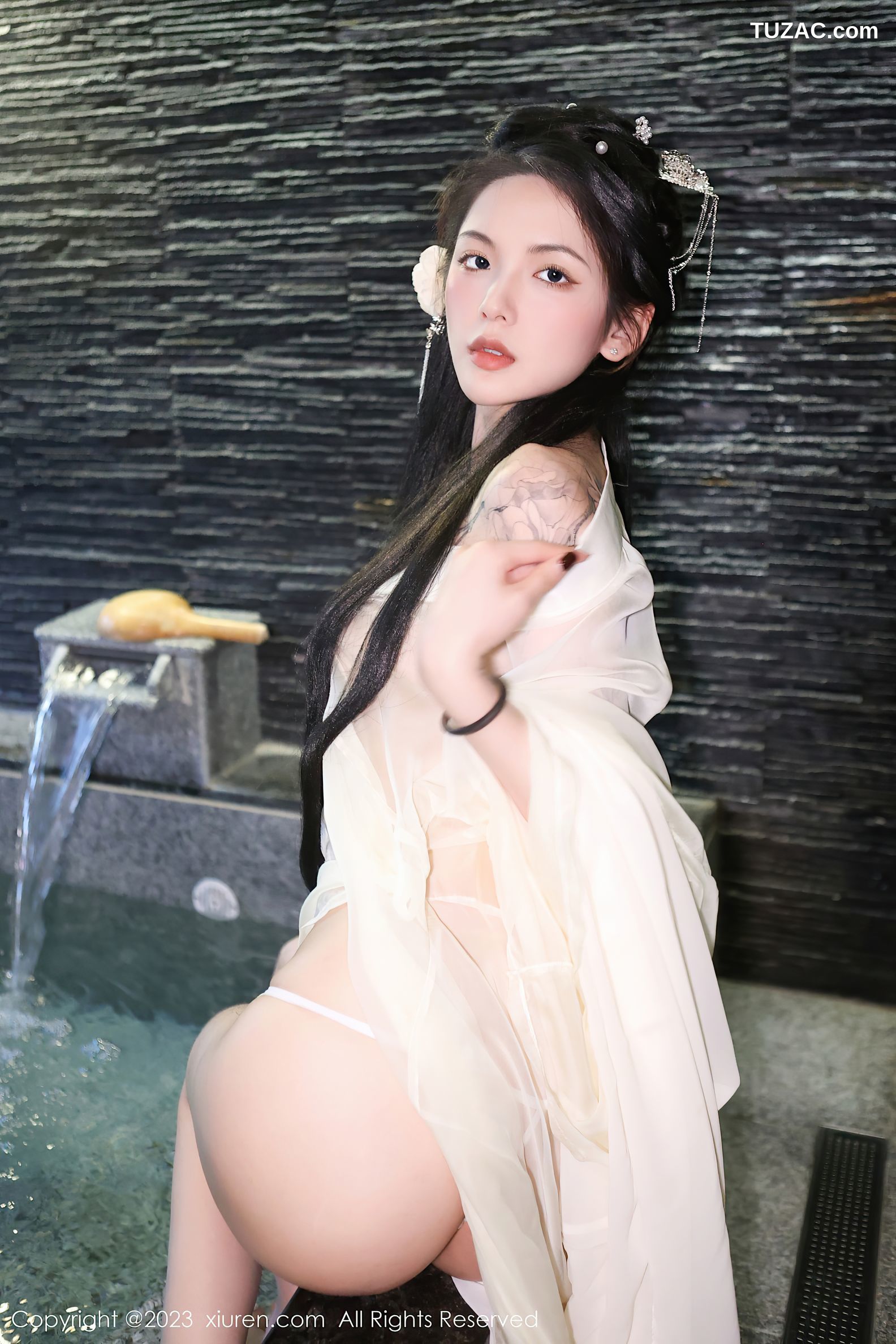 XiuRen秀人网-6430-乔一一-温泉浴池白纱轻透古装服饰-2023.03.17