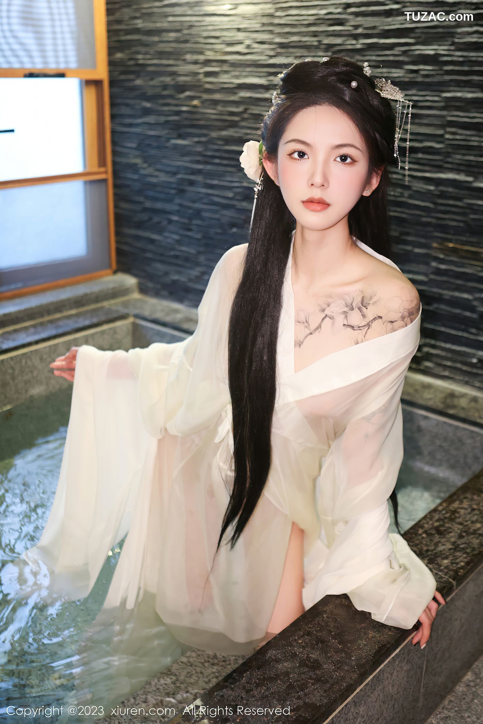 XiuRen秀人网-6430-乔一一-温泉浴池白纱轻透古装服饰-2023.03.17
