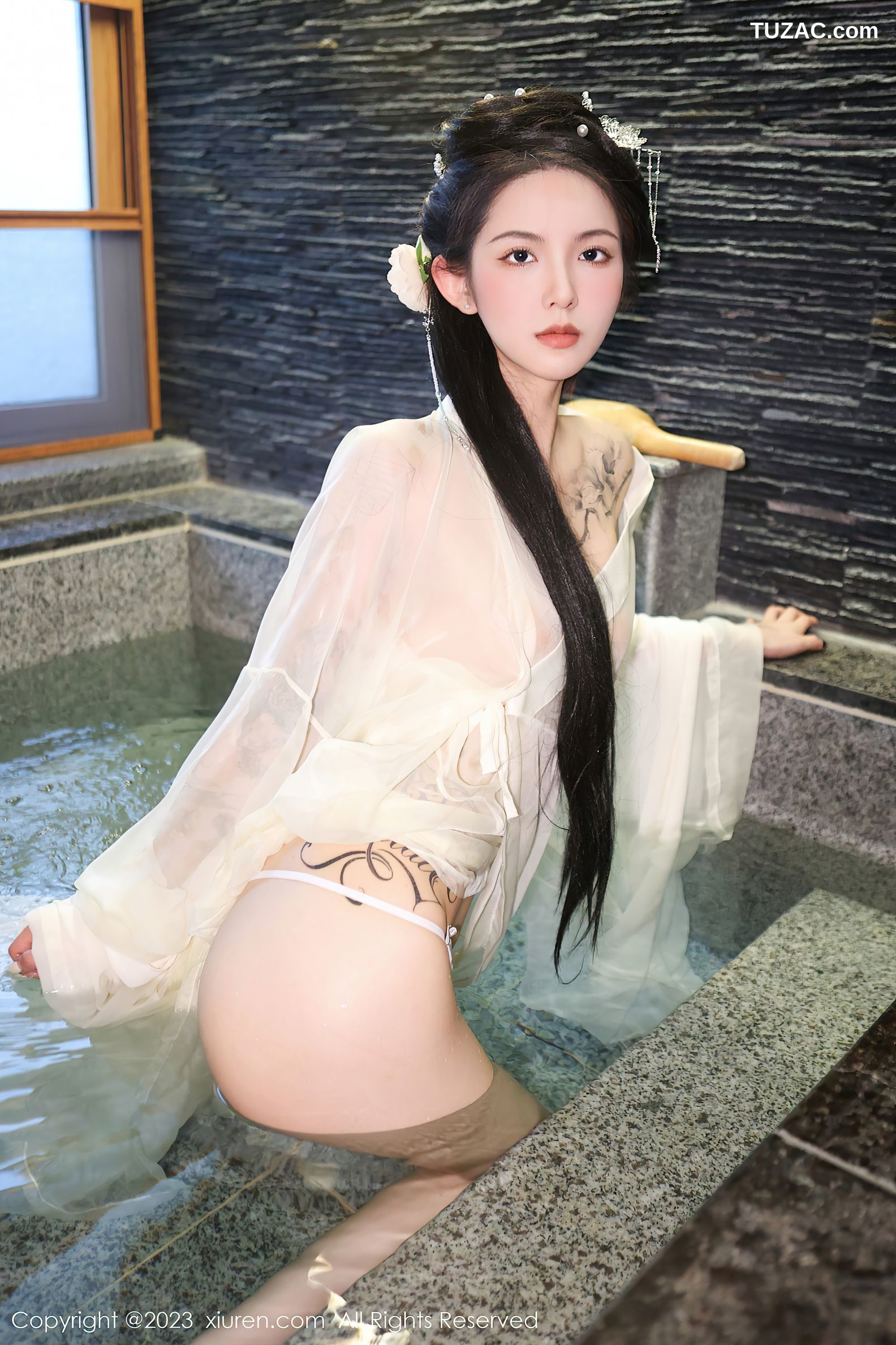 XiuRen秀人网-6430-乔一一-温泉浴池白纱轻透古装服饰-2023.03.17
