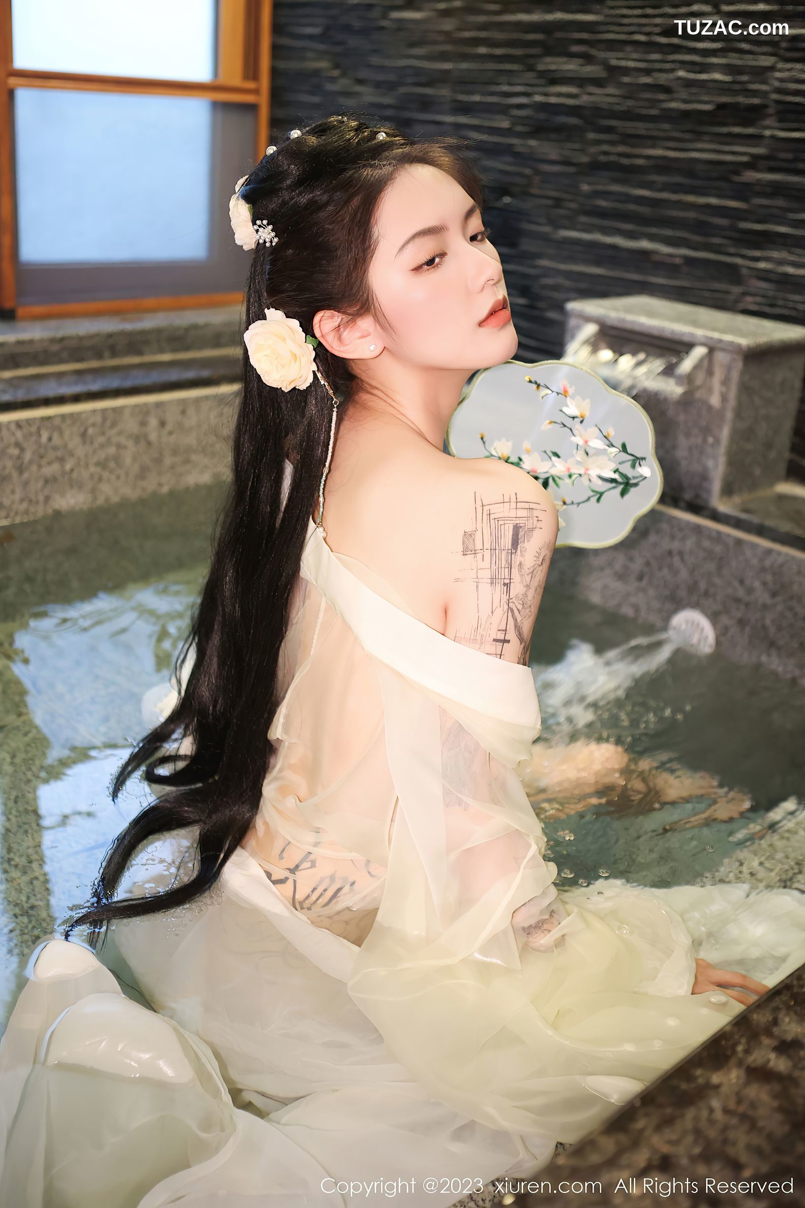 XiuRen秀人网-6430-乔一一-温泉浴池白纱轻透古装服饰-2023.03.17
