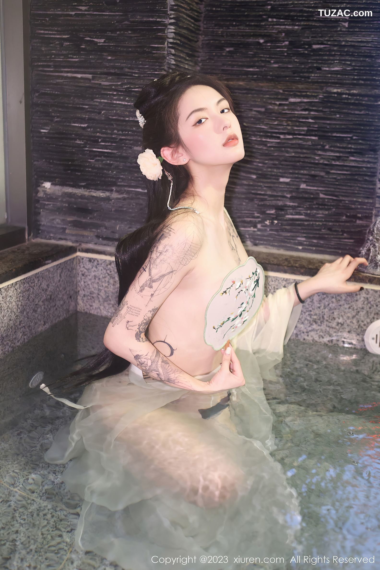 XiuRen秀人网-6430-乔一一-温泉浴池白纱轻透古装服饰-2023.03.17
