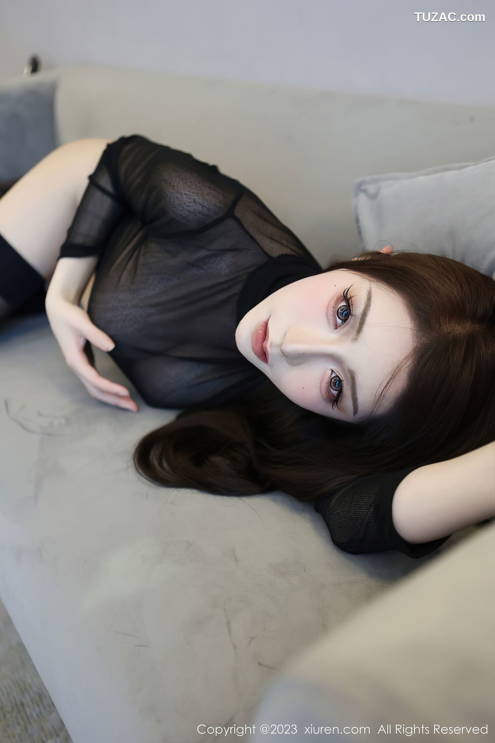 XiuRen秀人网-6496-金幼汐Vivian-性感黑色薄纱黑长裤-2023.03.30