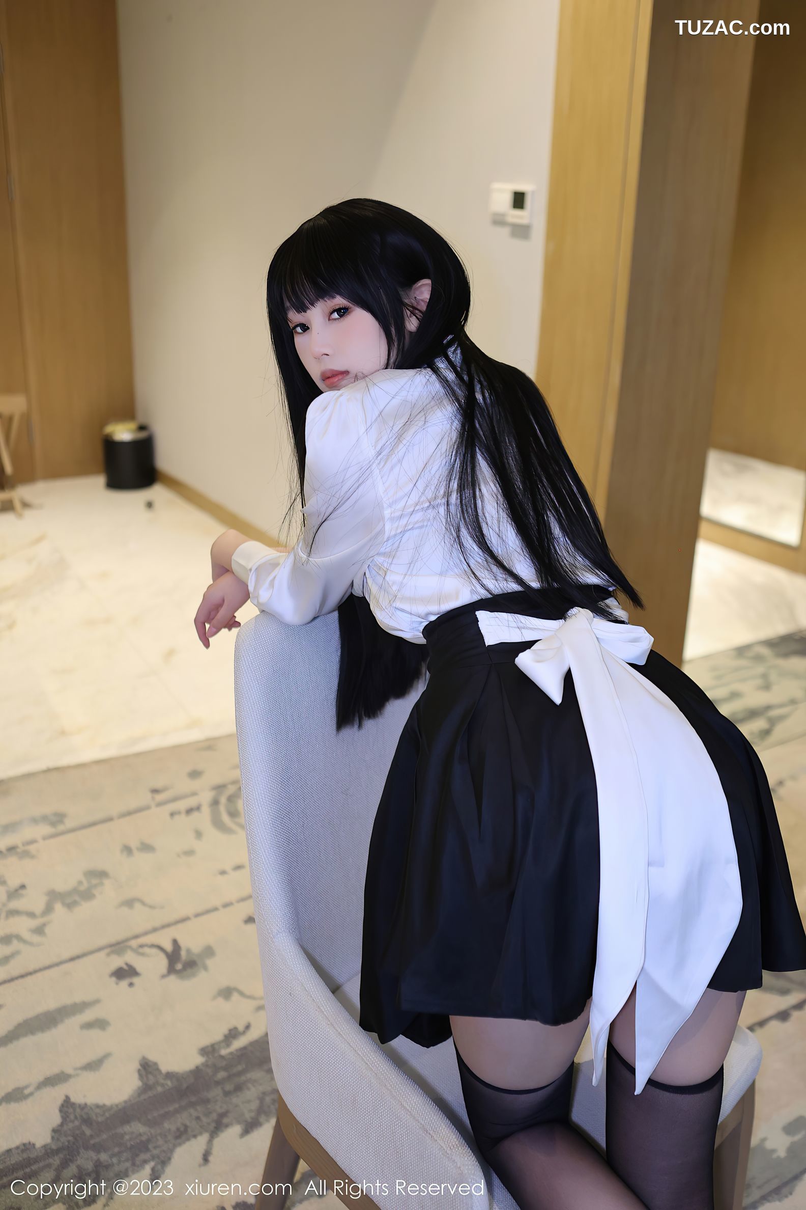 XiuRen秀人网-6685-早川京子-床上情趣捆绑黑色情趣内衣-2023.05.06