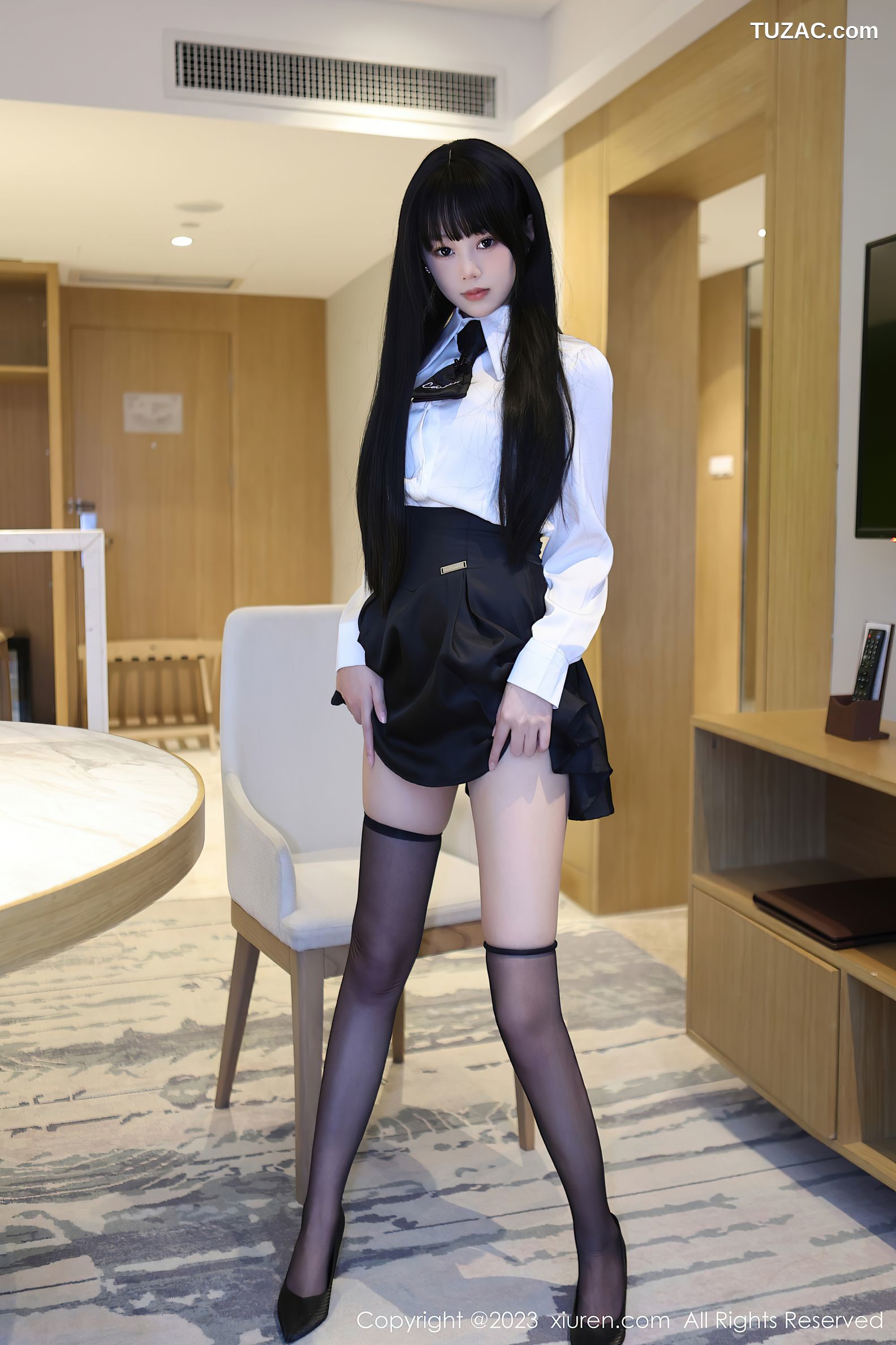 XiuRen秀人网-6685-早川京子-床上情趣捆绑黑色情趣内衣-2023.05.06