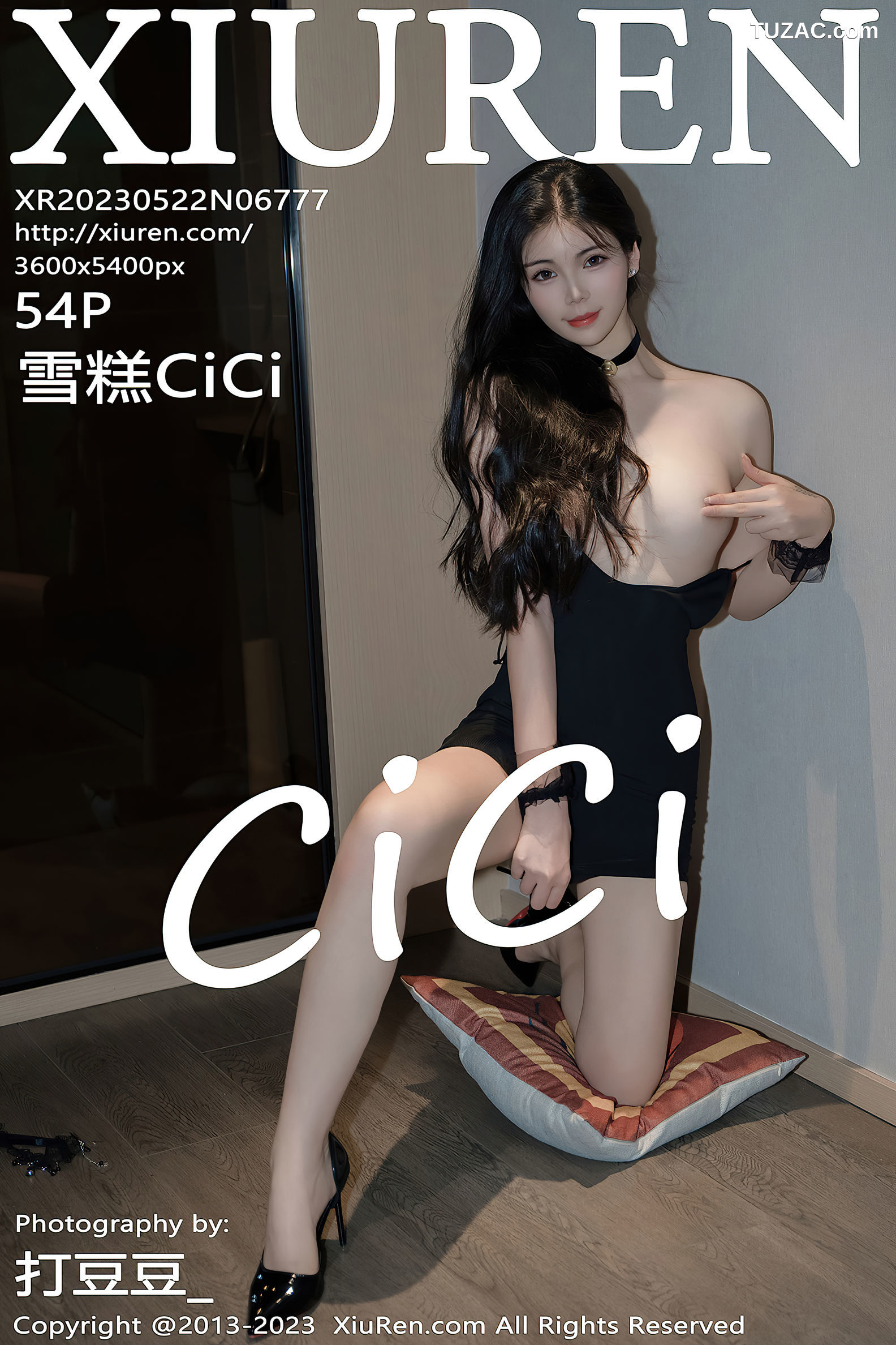 XiuRen秀人网-6777-雪糕CiCi-黑色情趣吊带裙-2023.05.22