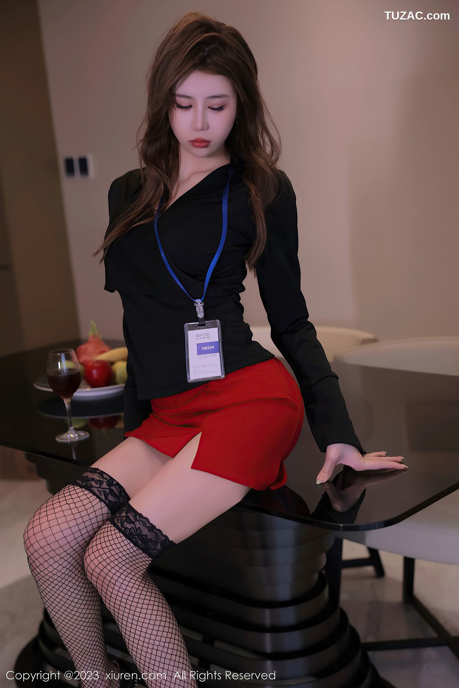 XiuRen秀人网-6903-Tina_甜仔-红色蕾丝情趣内衣-2023.06.13