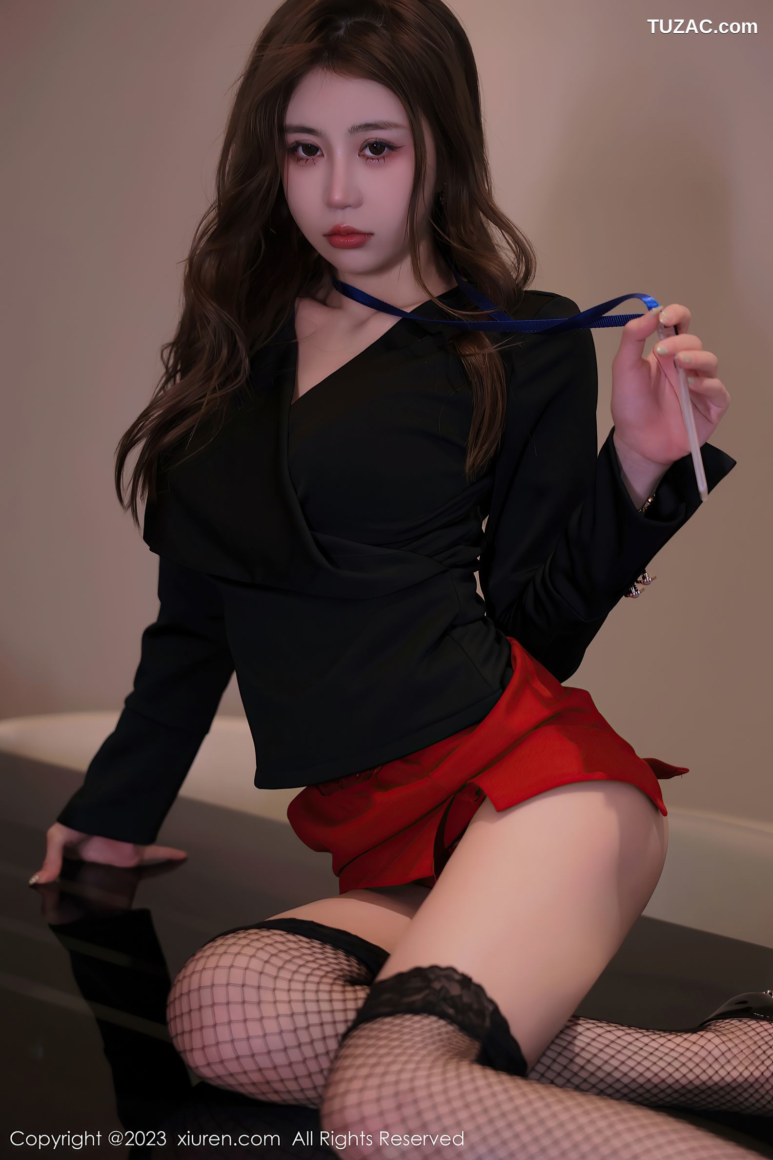 XiuRen秀人网-6903-Tina_甜仔-红色蕾丝情趣内衣-2023.06.13