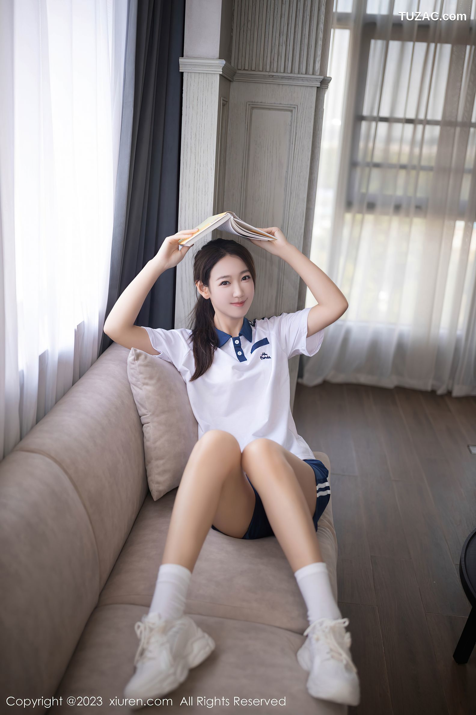 XiuRen秀人网-7091-唐安琪-白色学生装白色内衣-2023.07.17