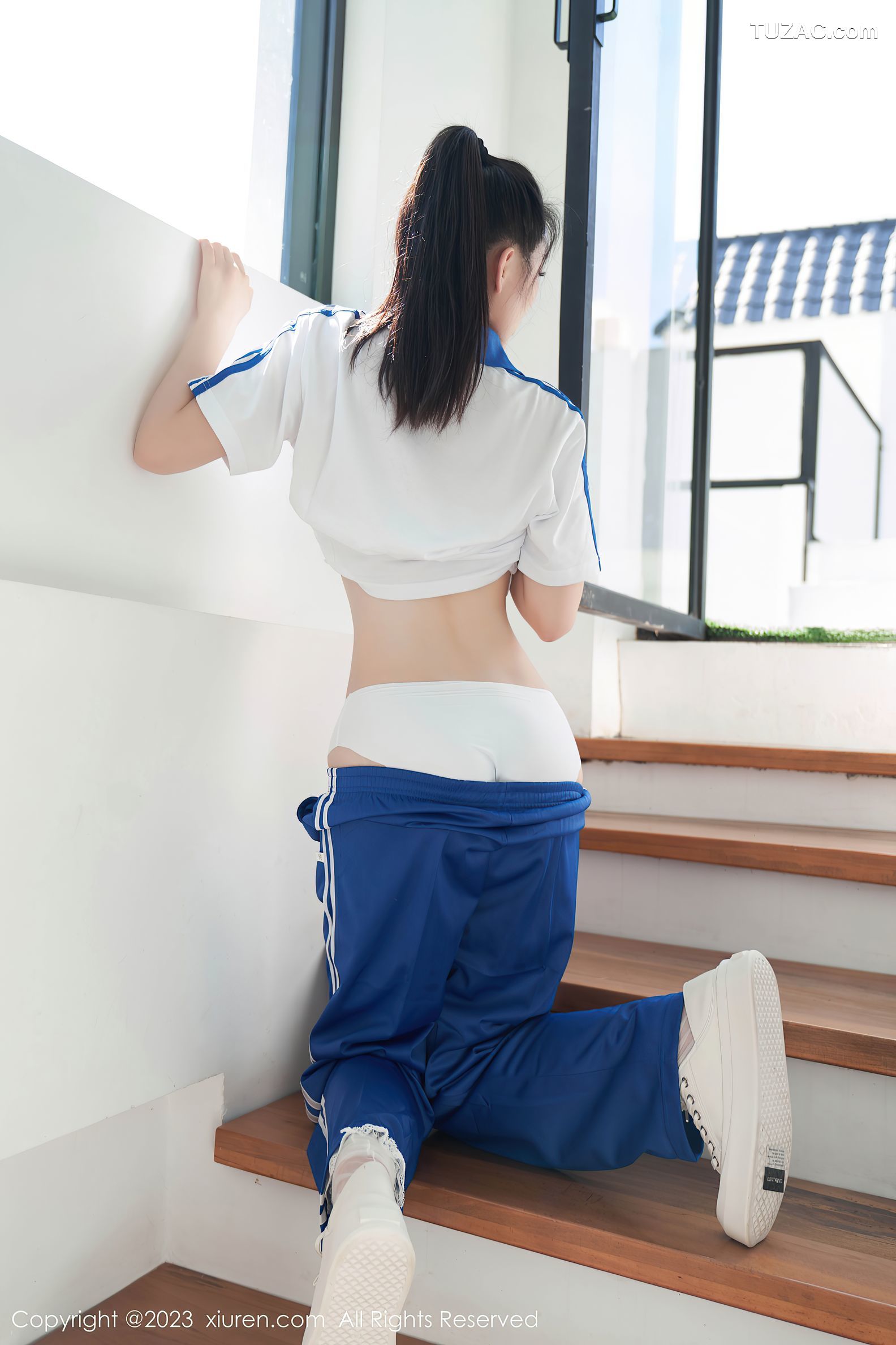 XiuRen秀人网-7110-沈青黛-运动学生装白色内衣-2023.07.20