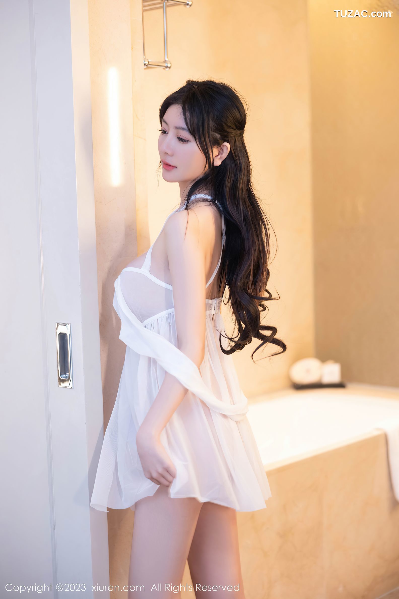 XiuRen秀人网-7224-幼幼-白色情趣睡裙浴室-2023.08.11