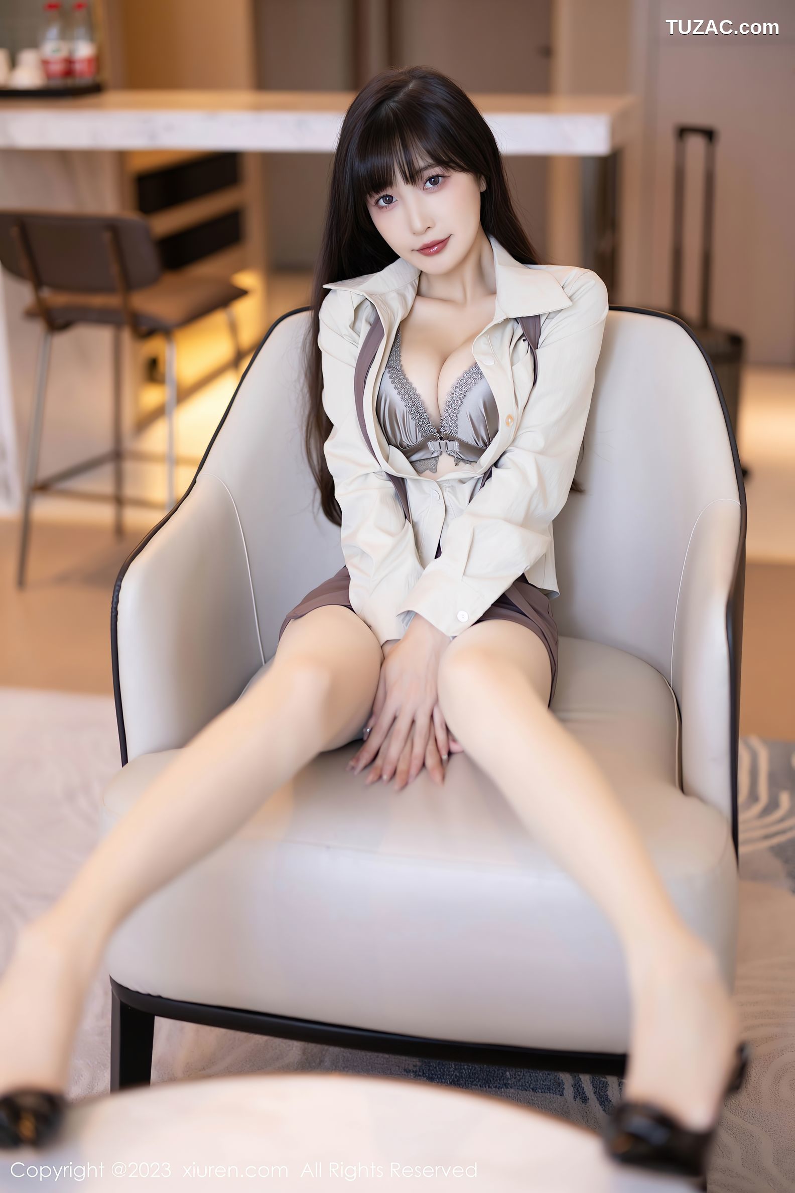 XiuRen秀人网-7745-林星阑-衬衫短裙空姐制服原色丝袜-2023.11.30