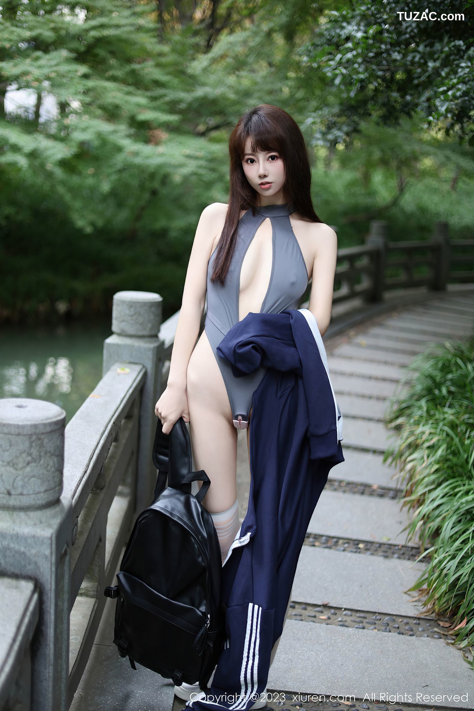 XiuRen秀人网-7784-韩系学妹-蓝色运动服学生装灰色内衣-2023.12.08