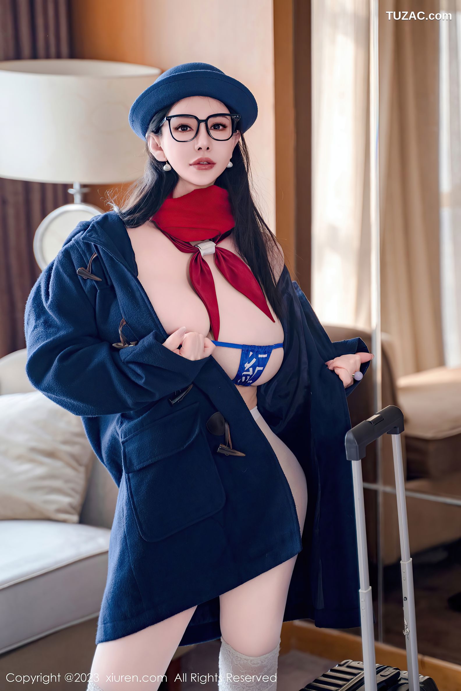 XiuRen秀人网-7839-悦悦姐-JK服空姐制服学生装税收装爆乳-2023.12.21