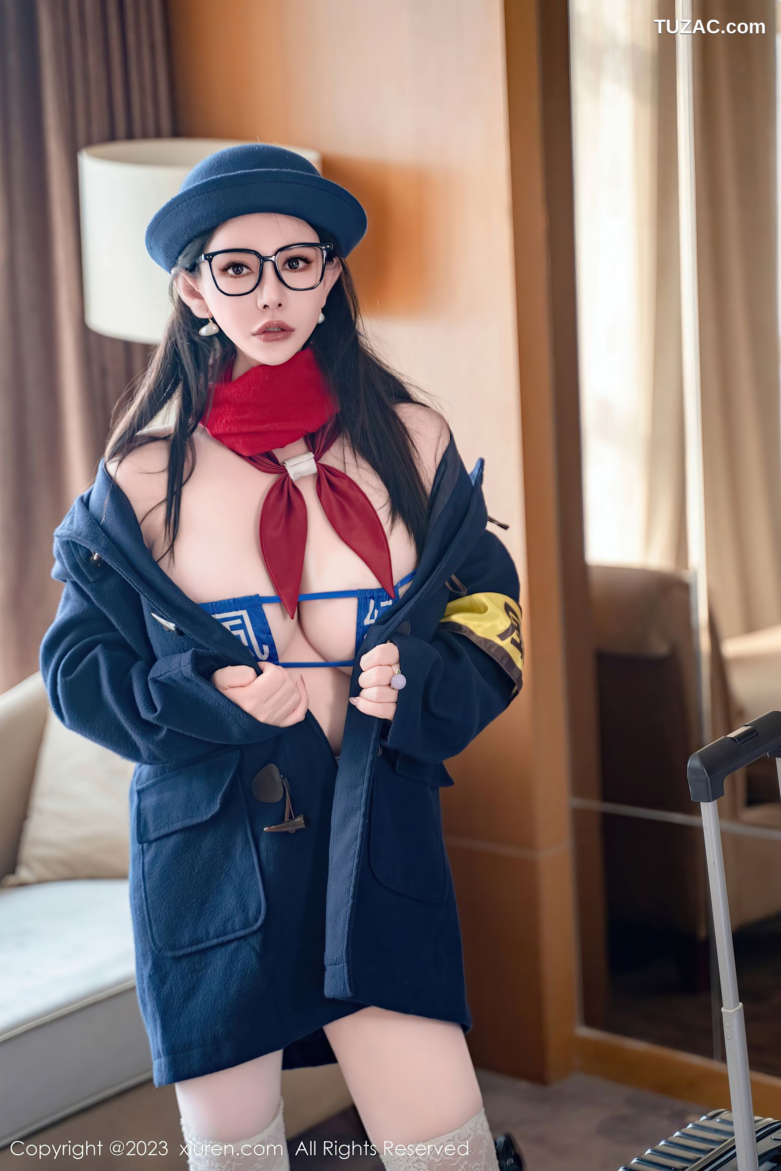 XiuRen秀人网-7839-悦悦姐-JK服空姐制服学生装税收装爆乳-2023.12.21