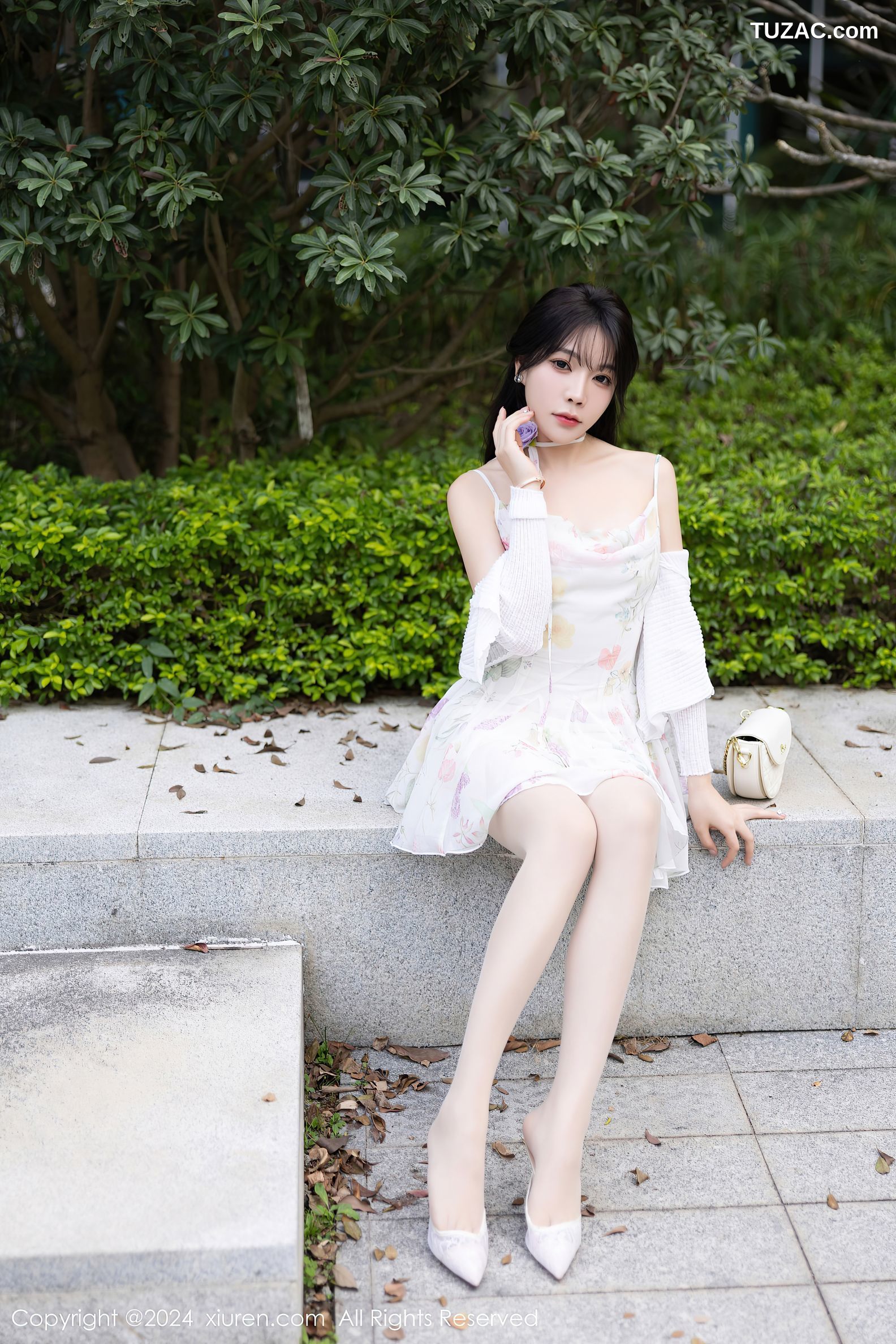 XiuRen秀人网-7959-徐莉芝Booty-白色连衣短裙黑色情趣内衣绑缚-2024.01.12