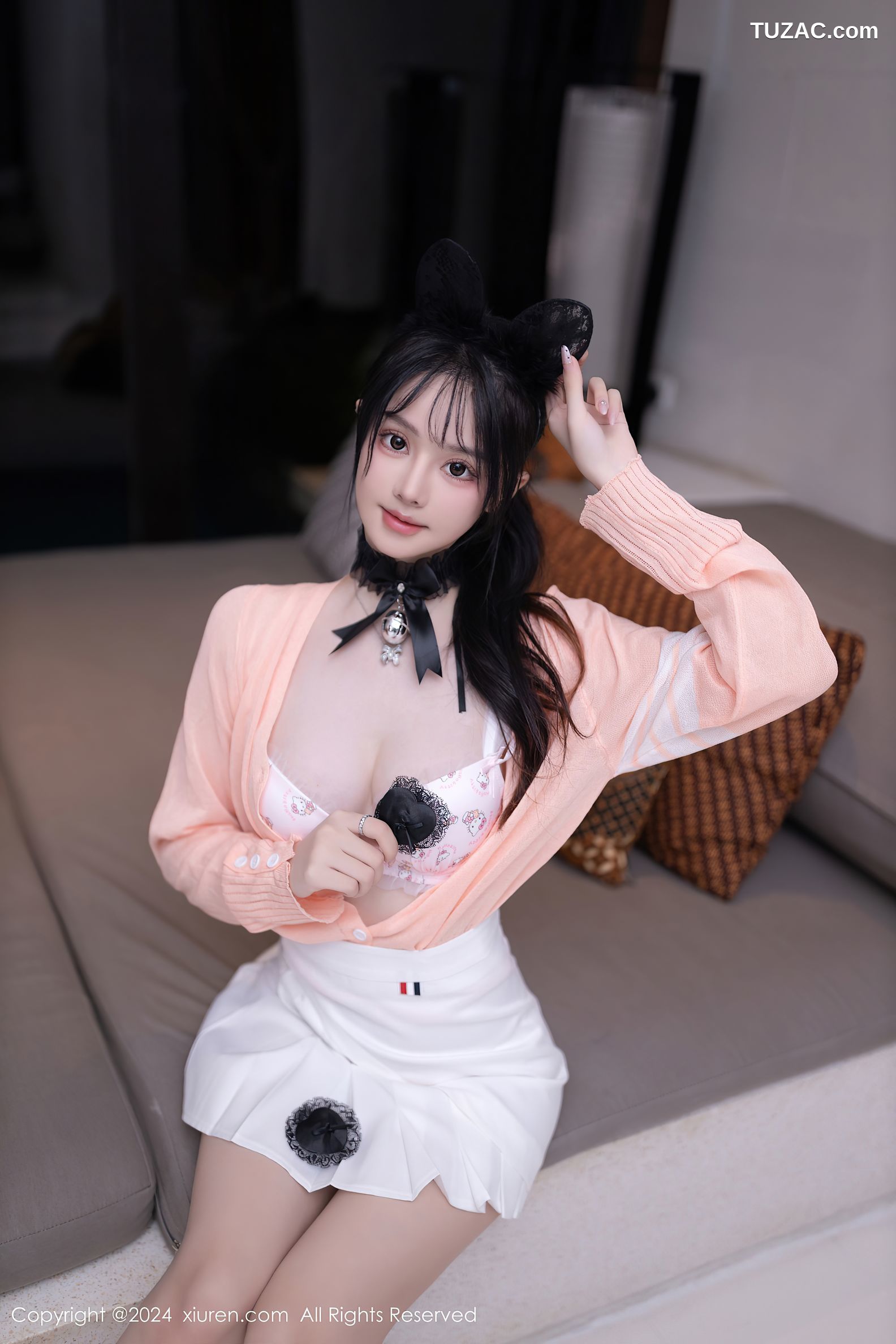 XiuRen秀人网-8138-幼幼-粉色上衣白短裙爆乳-2024.02.23