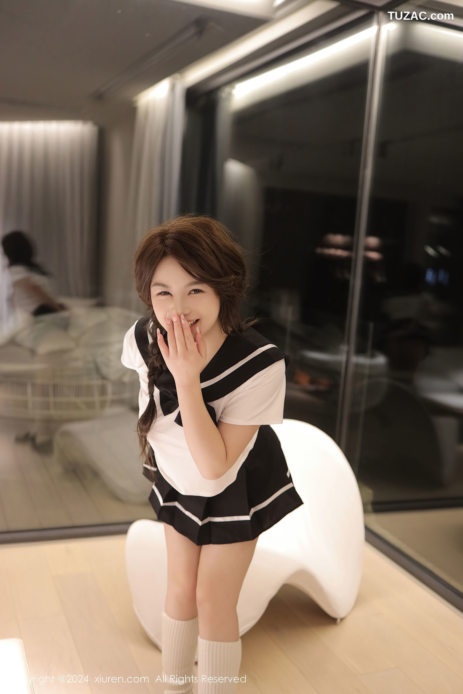 XiuRen秀人网-8229-沈思怡-学生装水手服黑短裙-2024.03.14
