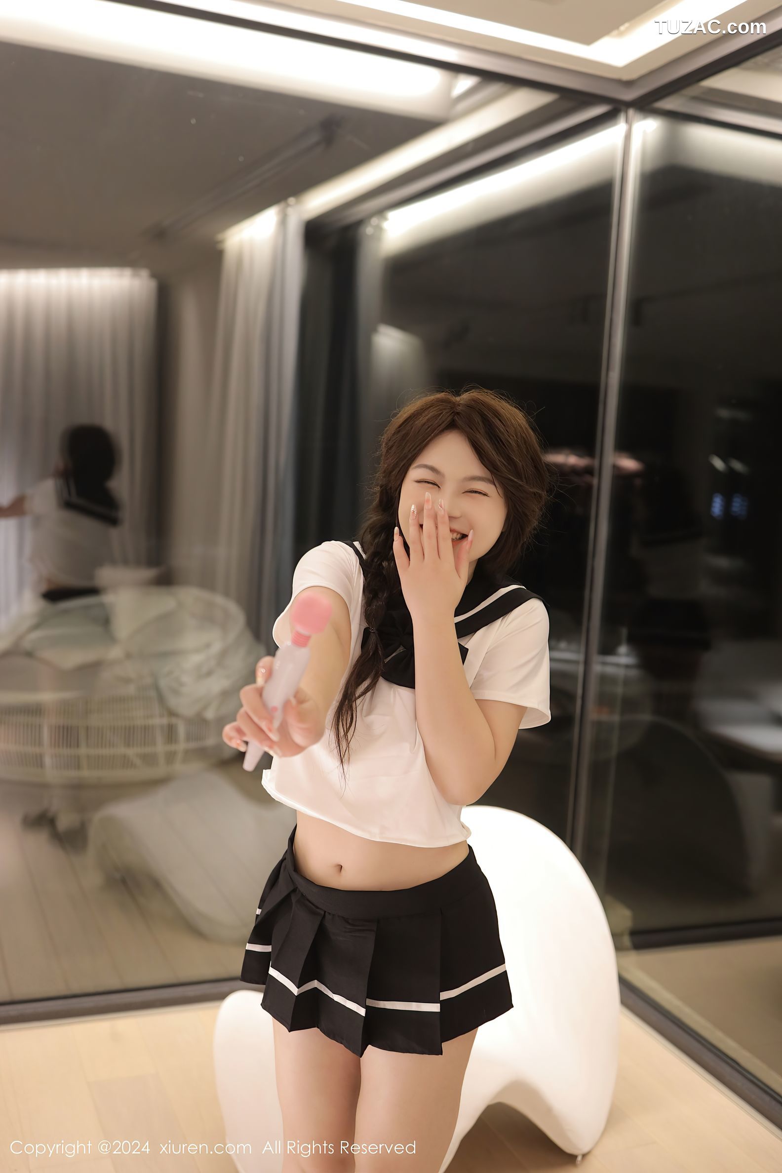 XiuRen秀人网-8229-沈思怡-学生装水手服黑短裙-2024.03.14