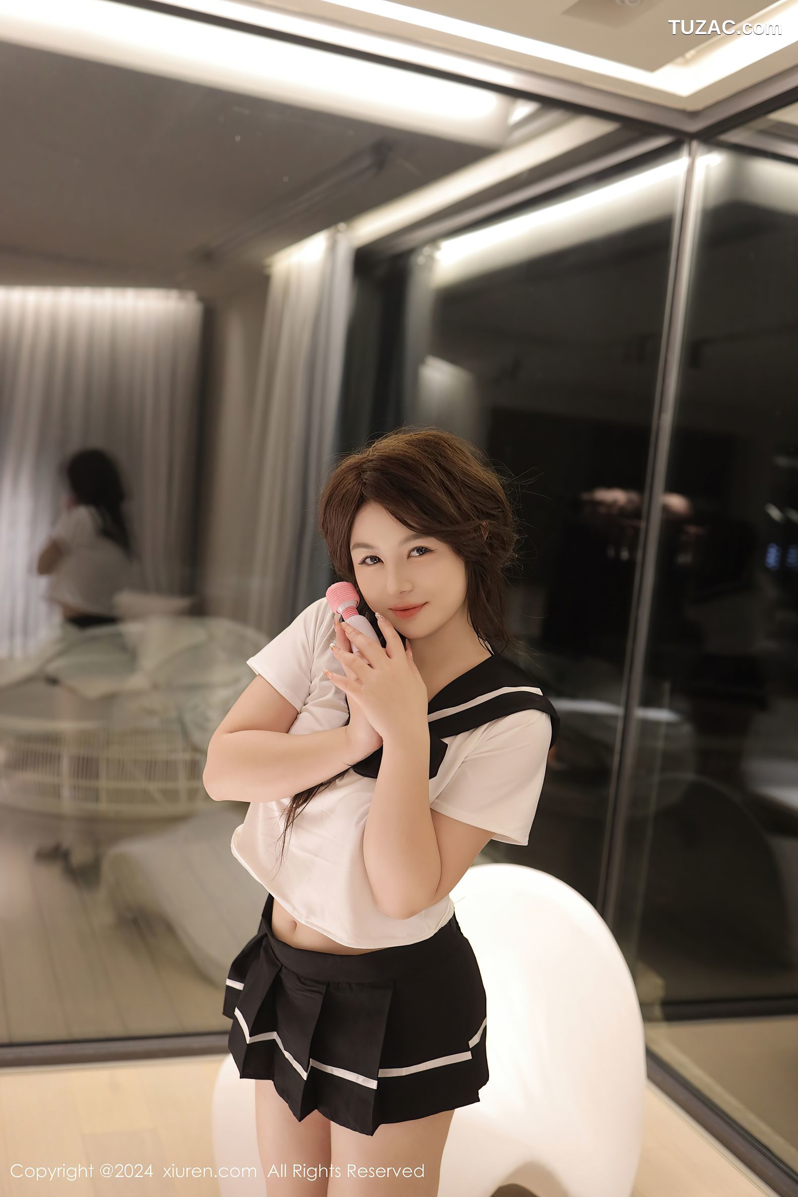 XiuRen秀人网-8229-沈思怡-学生装水手服黑短裙-2024.03.14