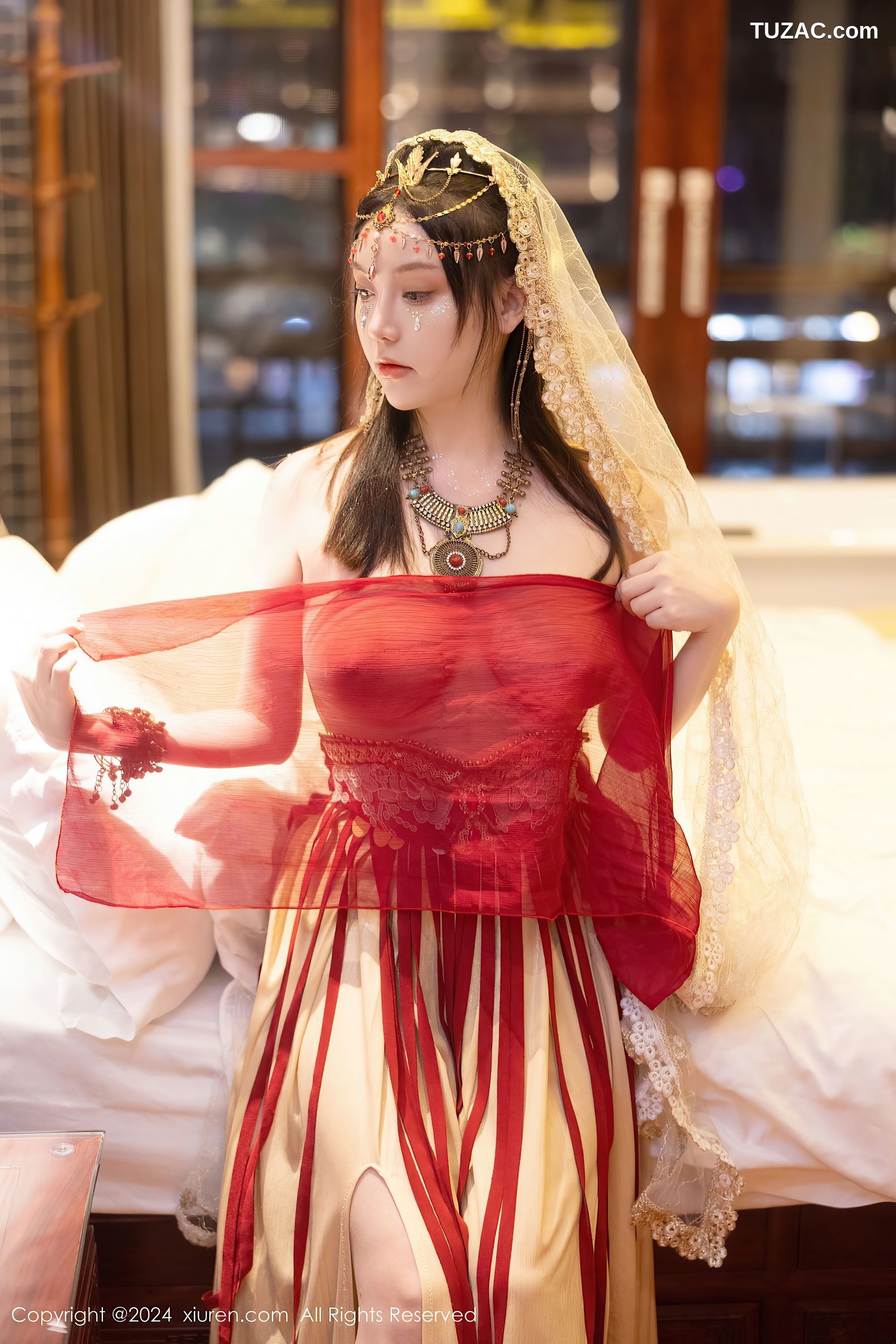 XiuRen秀人网-8349-豆瓣酱-红色西域服饰-2024.04.07