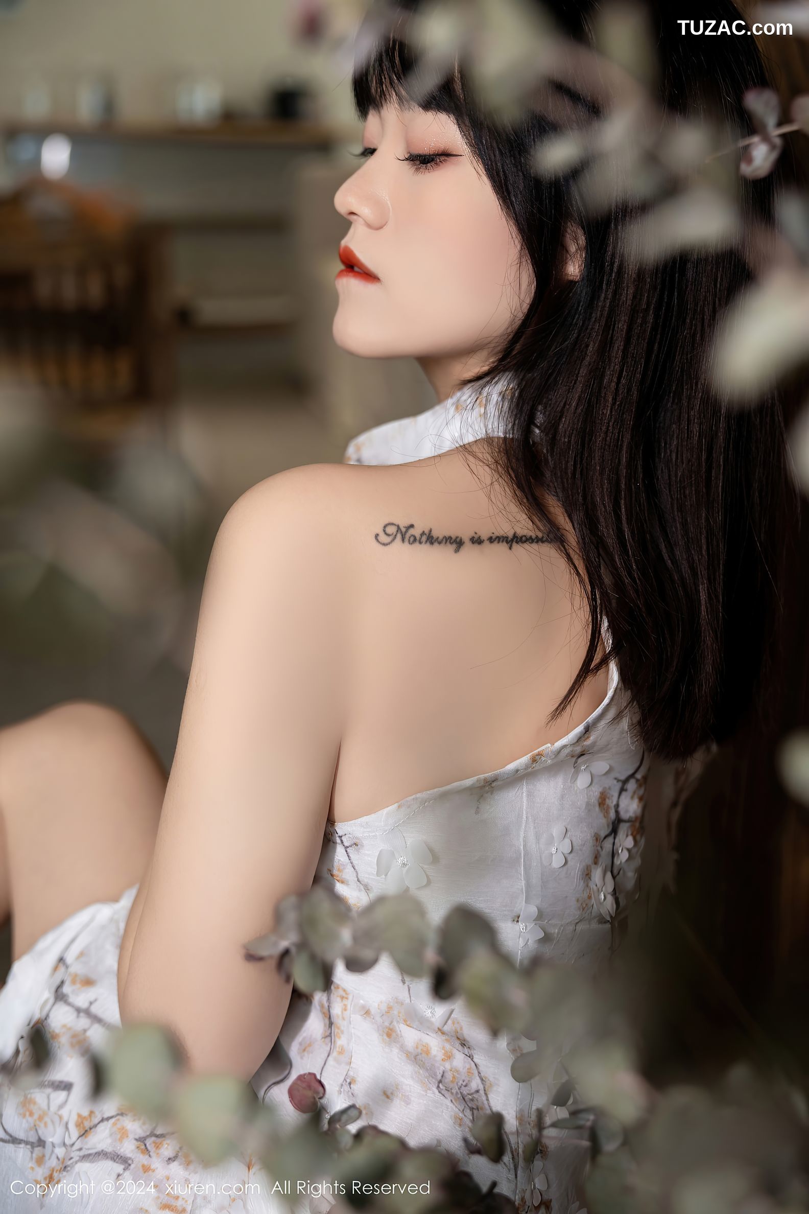 XiuRen秀人网-8434-唐安诺-中式印花连衣裙-2024.04.23