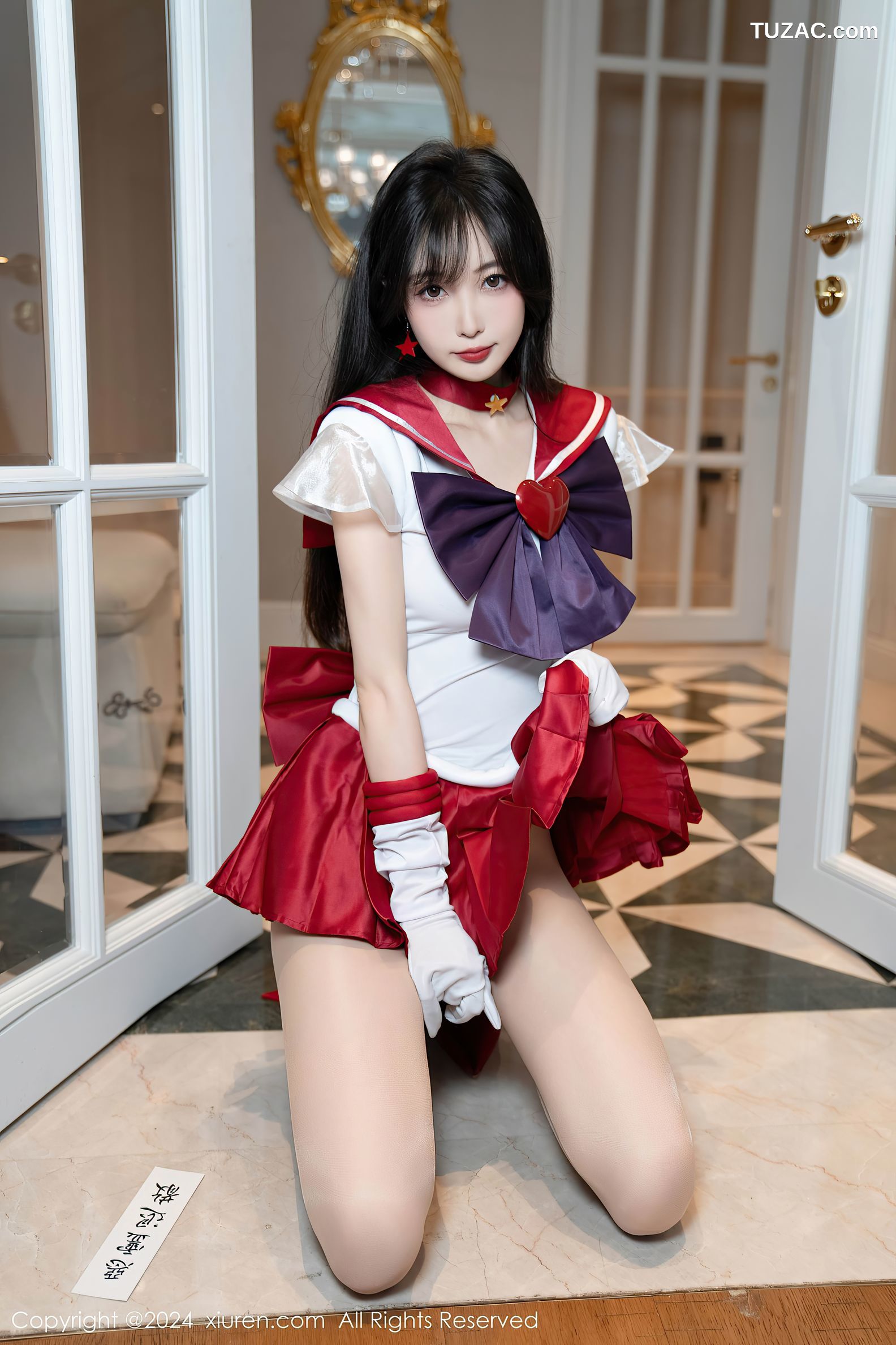 XiuRen秀人网-8800-林星阑-Cos美少女战士-火野玲-红色短裙肉丝-2024.07.03