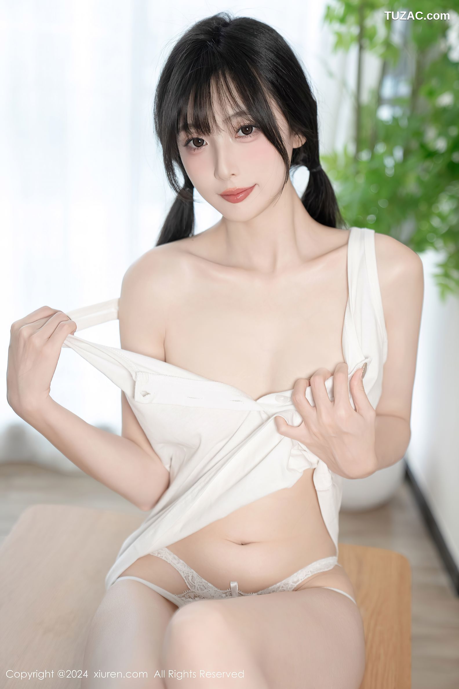 XiuRen秀人网-8952-林星阑-白色无袖T恤短裤白色内衣-2024.08.01