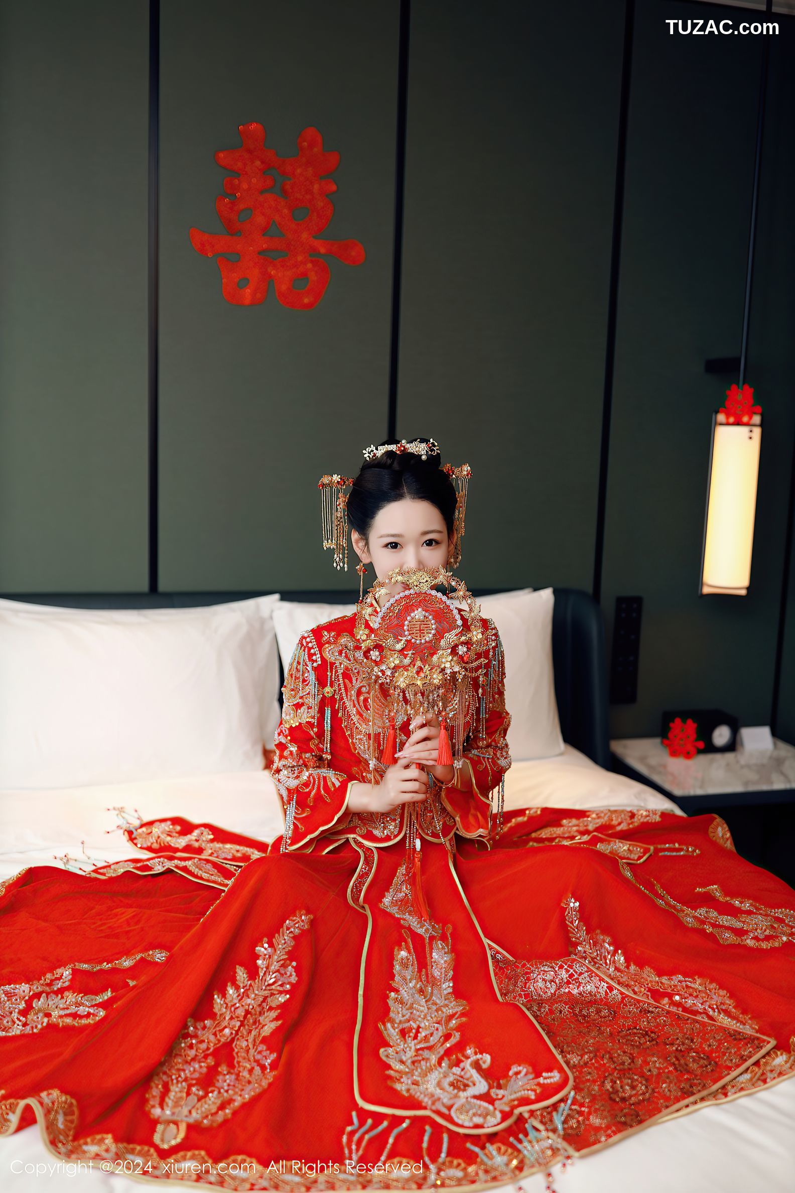 XiuRen秀人网-8972-唐安琪-迪拜旅拍-新娘红妆红色内衣爆乳-2024.08.05