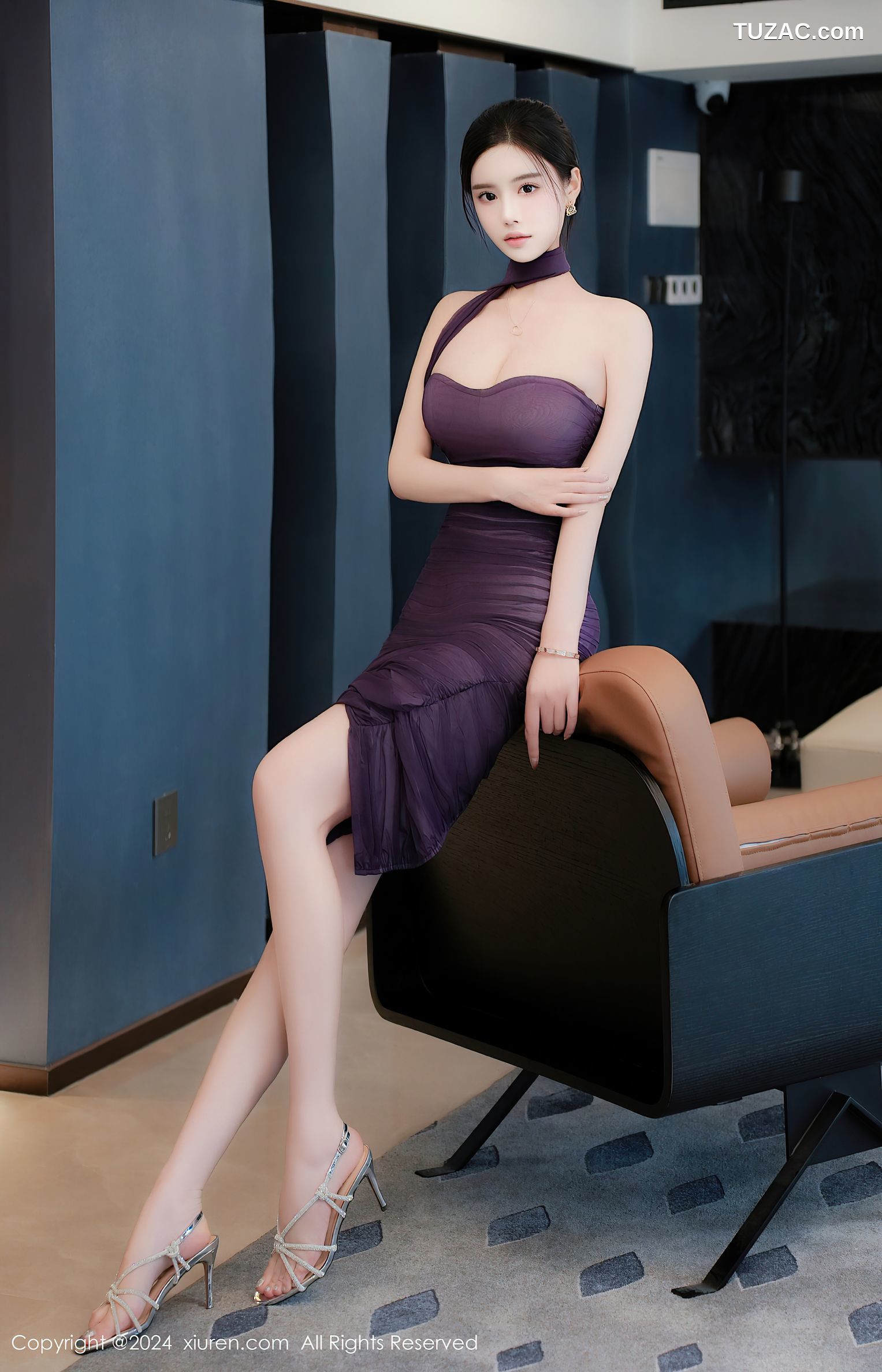 XiuRen秀人网-9029-Erikaki-紫色礼服裙淡紫内衣爆乳-2024.08.16