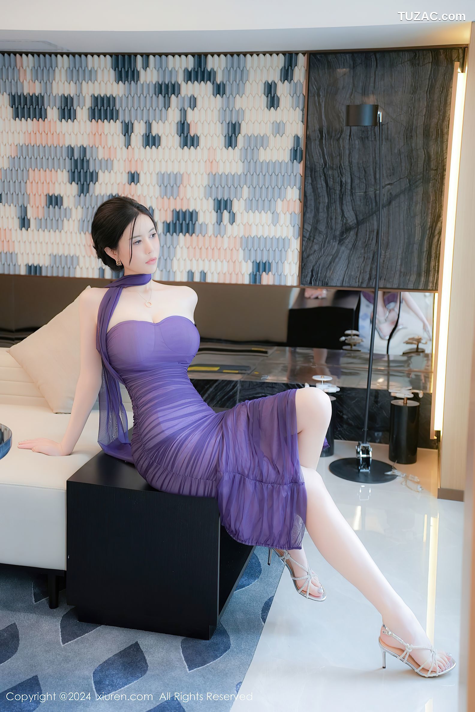 XiuRen秀人网-9029-Erikaki-紫色礼服裙淡紫内衣爆乳-2024.08.16
