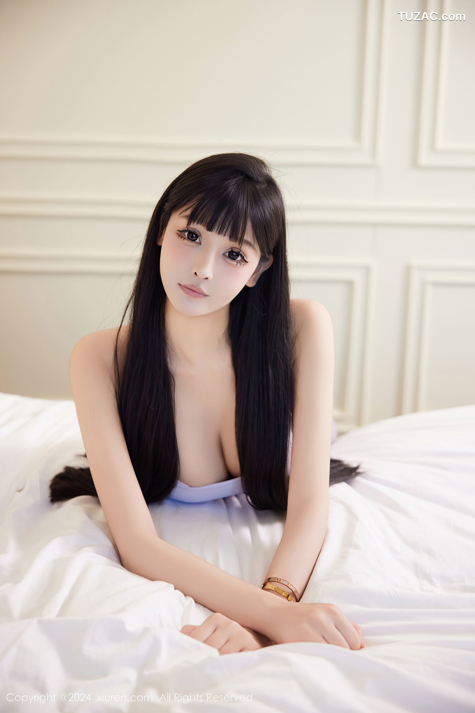 XiuRen秀人网-9084-智恩baby-白色运动背心淡紫瑜伽裤淡粉内衣爆乳-2024.08.29