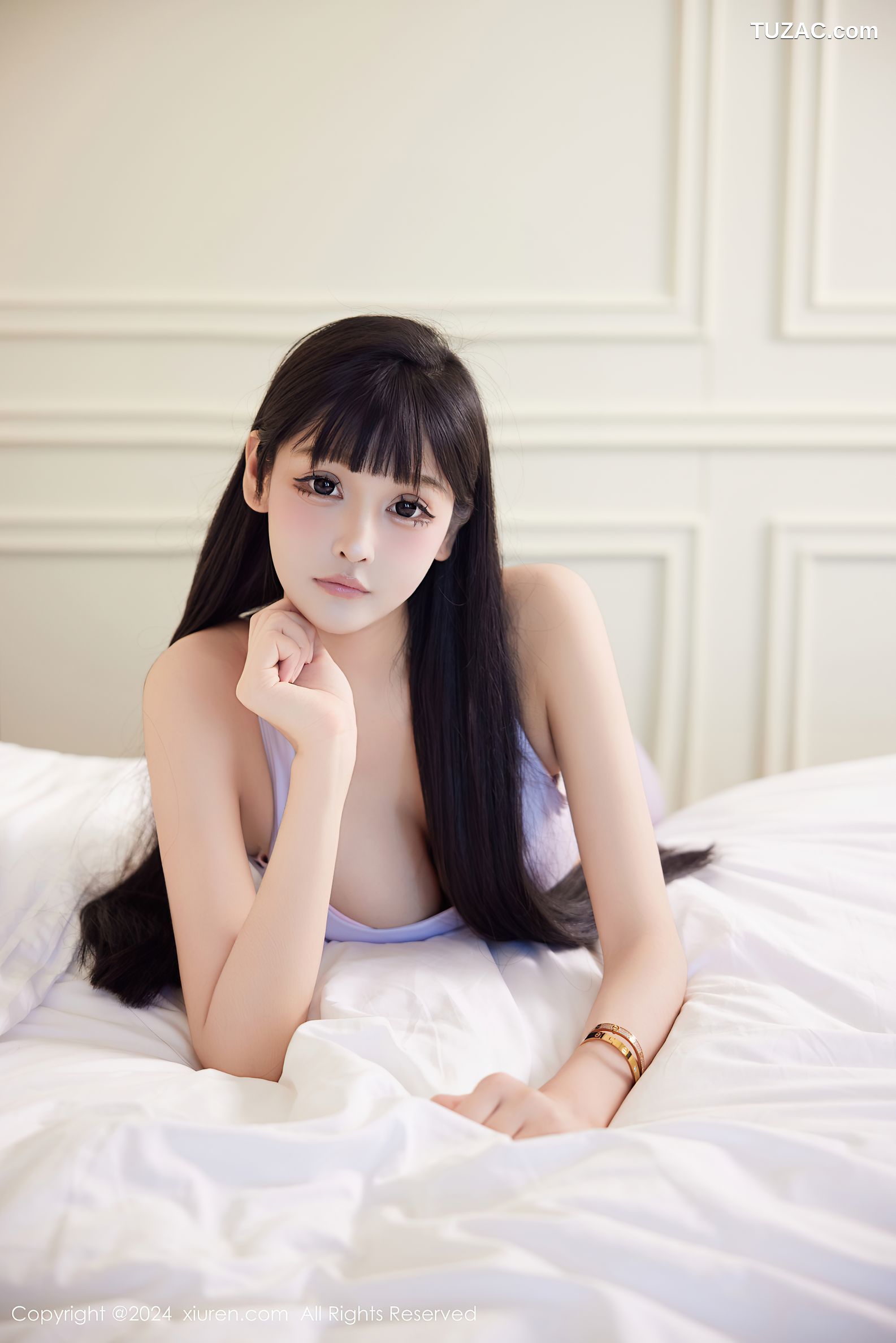 XiuRen秀人网-9084-智恩baby-白色运动背心淡紫瑜伽裤淡粉内衣爆乳-2024.08.29