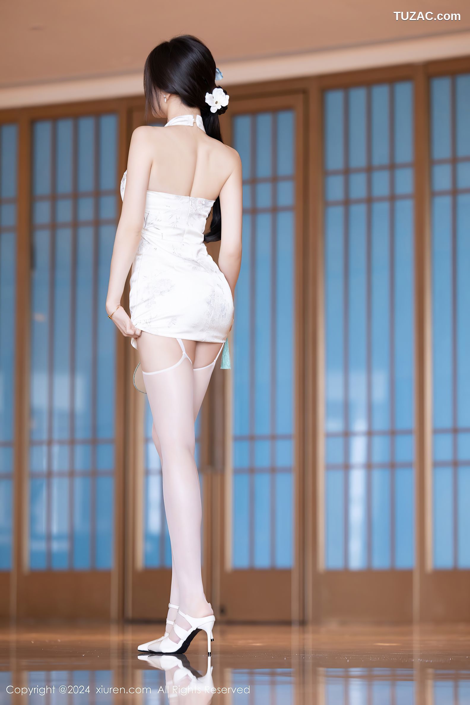 XiuRen秀人网-9101-徐莉芝Booty-白色连衣短裙白蕾丝内衣-2024.09.02
