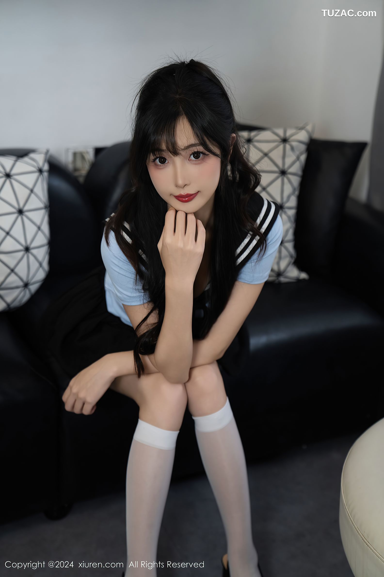 XiuRen秀人网-9151-林星阑-蓝色JK制服黑短裙白色死库水-2024.09.12