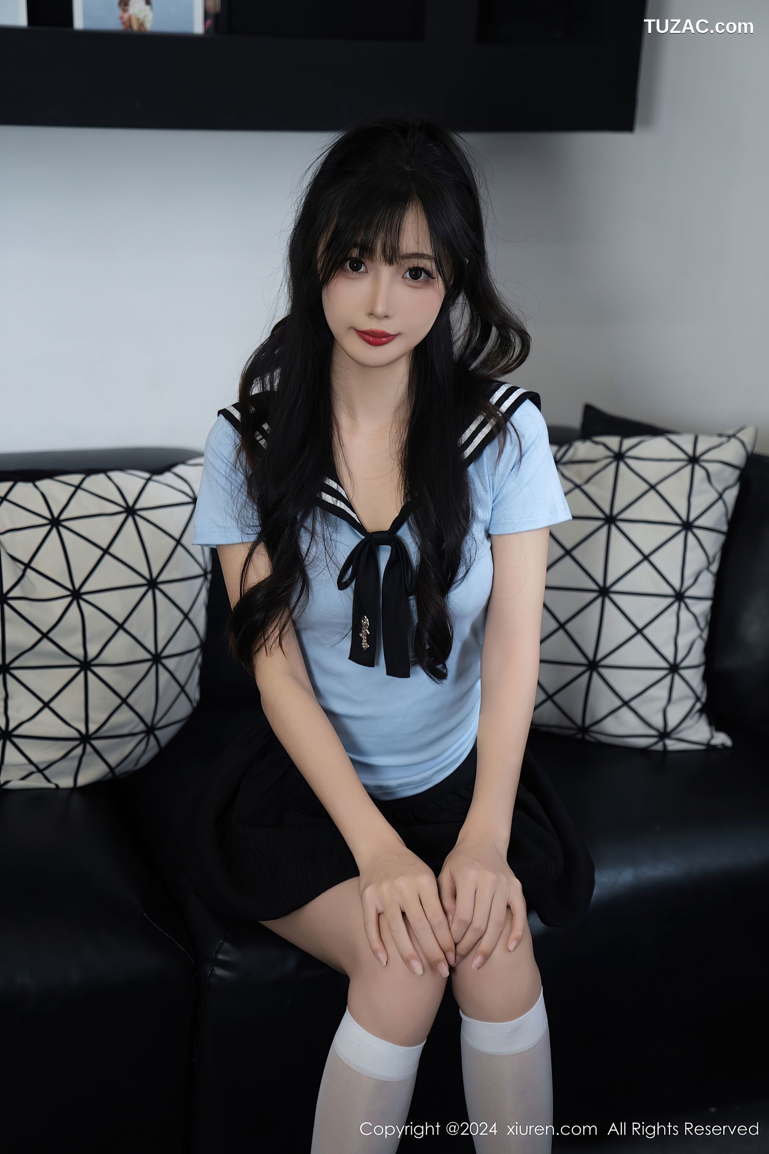 XiuRen秀人网-9151-林星阑-蓝色JK制服黑短裙白色死库水-2024.09.12