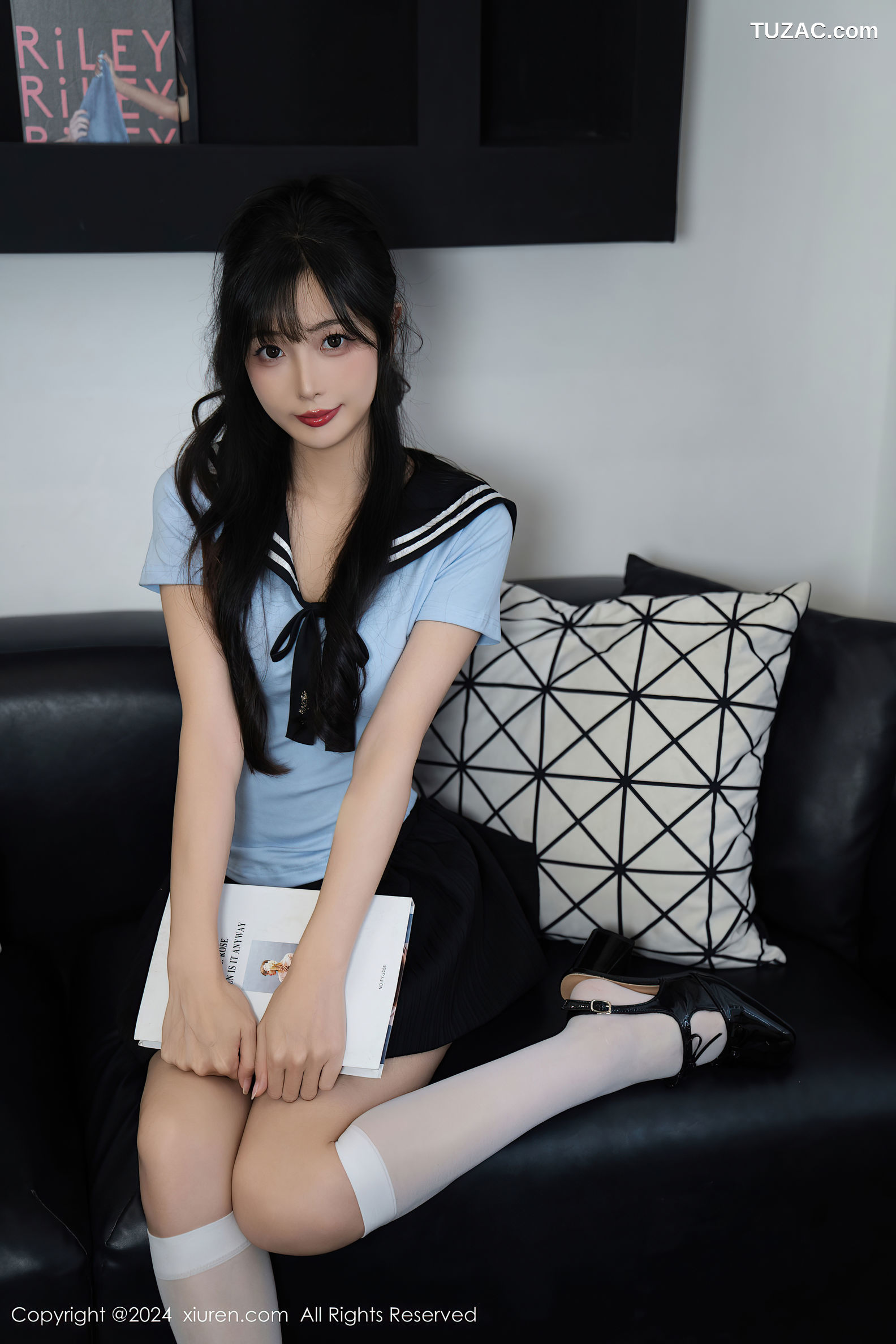 XiuRen秀人网-9151-林星阑-蓝色JK制服黑短裙白色死库水-2024.09.12
