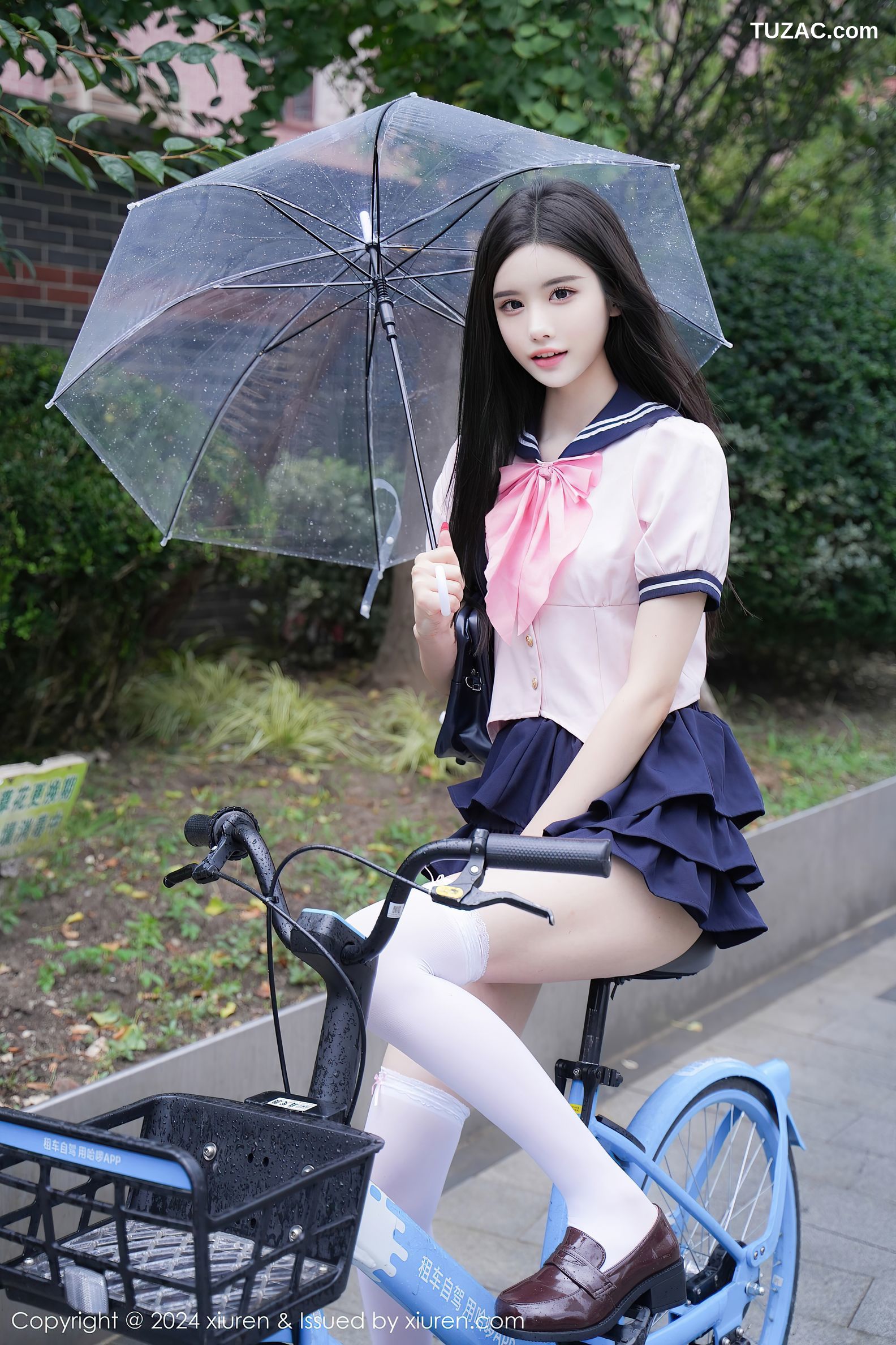 XiuRen秀人网-9224-Erikaki-淡粉JK制服深蓝短裙白色内衣爆乳-2024.09.27