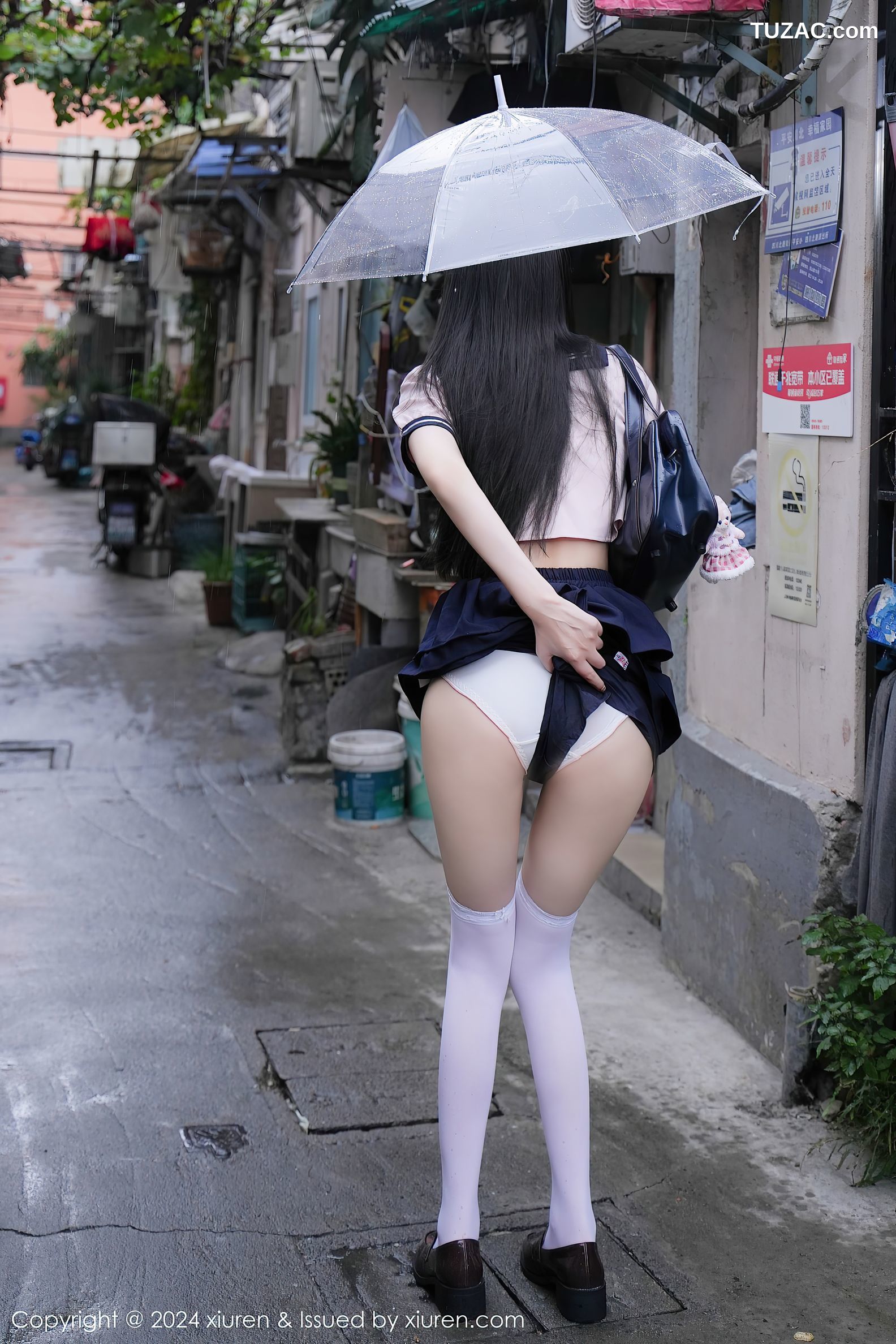 XiuRen秀人网-9224-Erikaki-淡粉JK制服深蓝短裙白色内衣爆乳-2024.09.27
