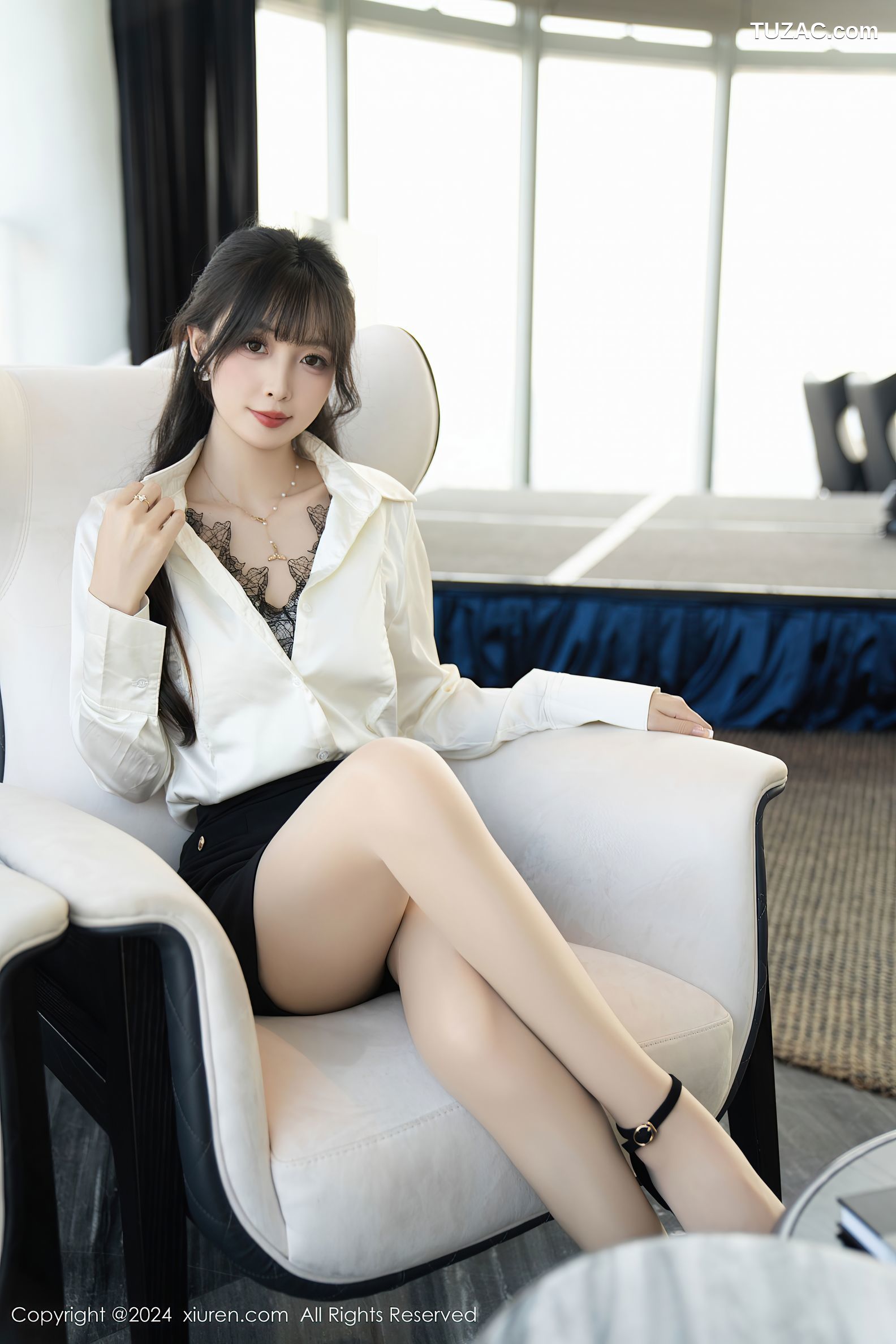 XiuRen秀人网-9237-林星阑-OL白衬衫黑短裙-蓝衣兔女郎-2024.09.30