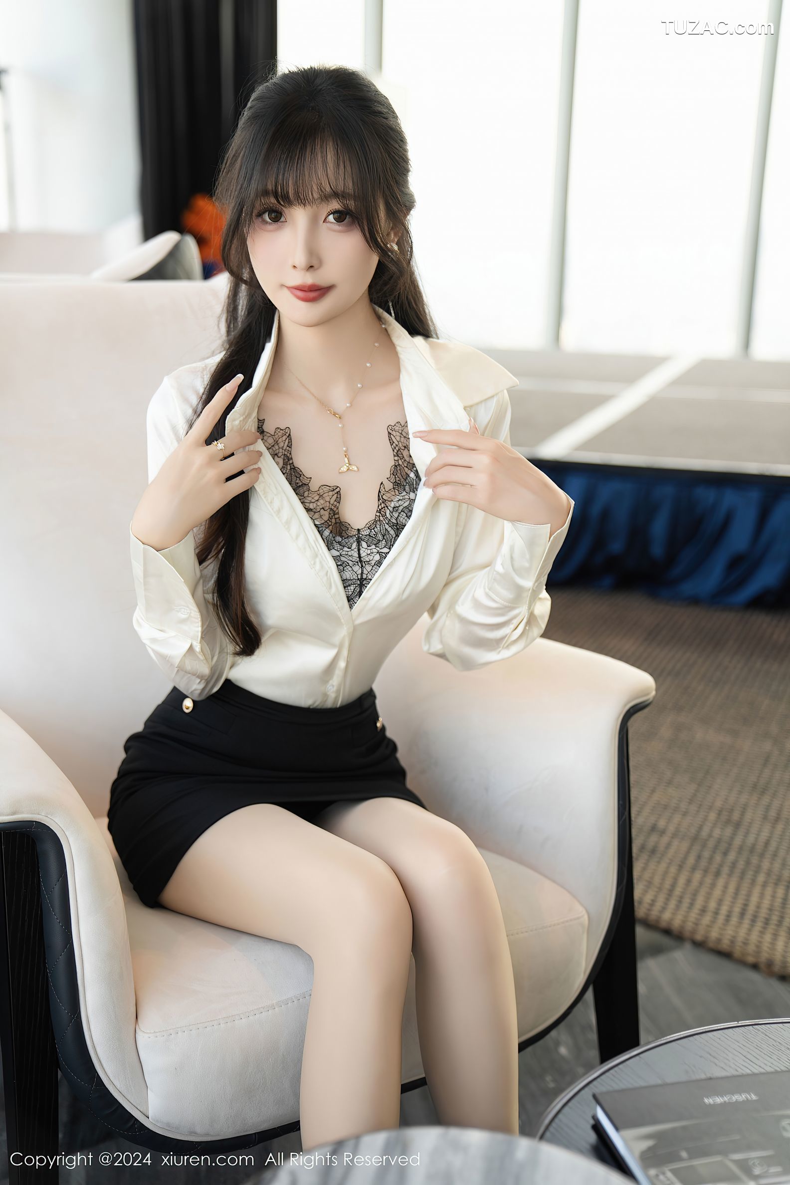 XiuRen秀人网-9237-林星阑-OL白衬衫黑短裙-蓝衣兔女郎-2024.09.30