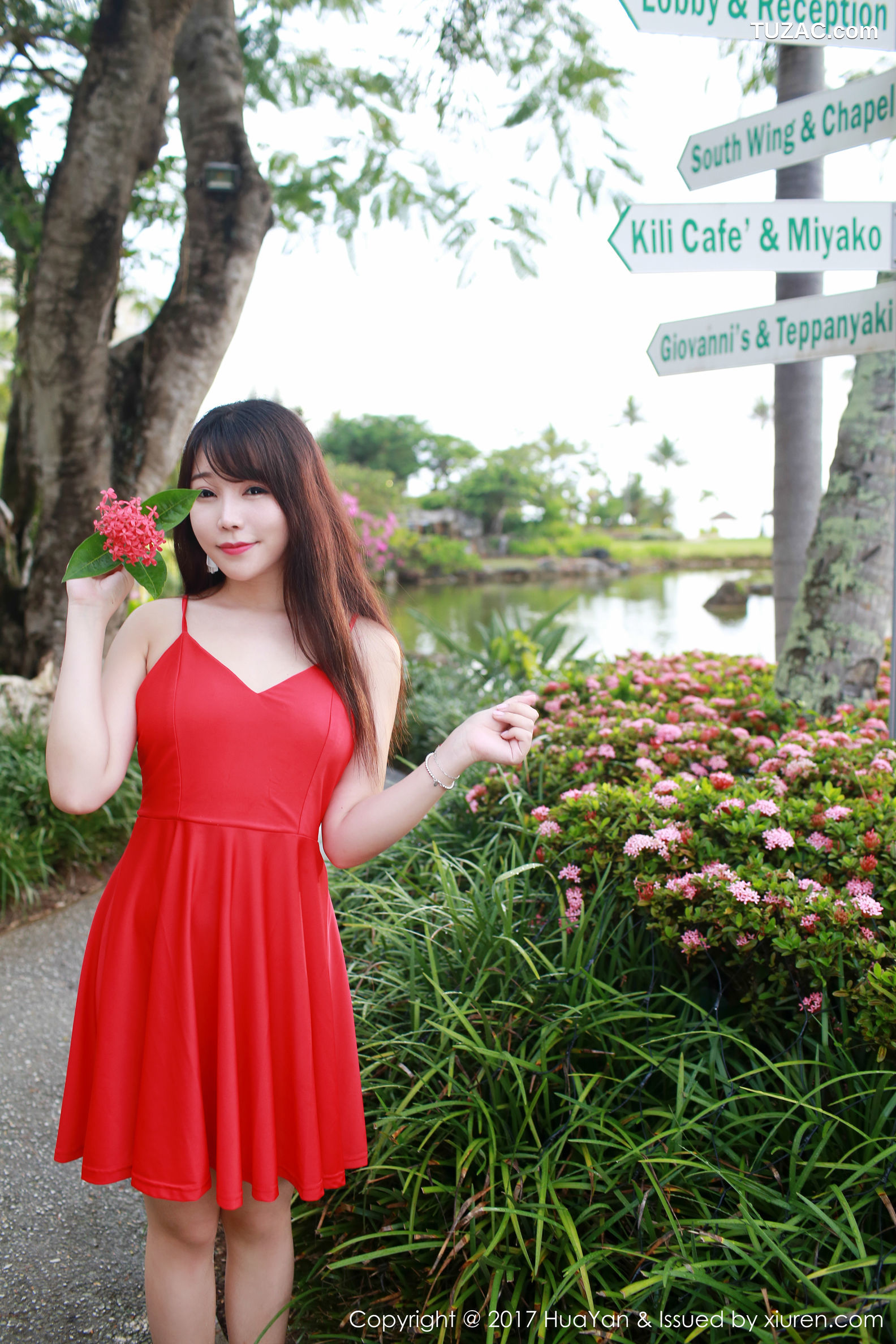 HuaYan花の颜-044-芝芝booty《海边-小清新连衣红裙》