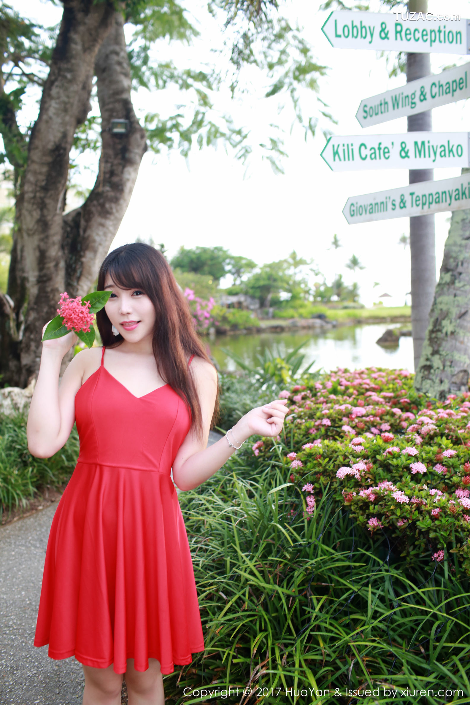 HuaYan花の颜-044-芝芝booty《海边-小清新连衣红裙》